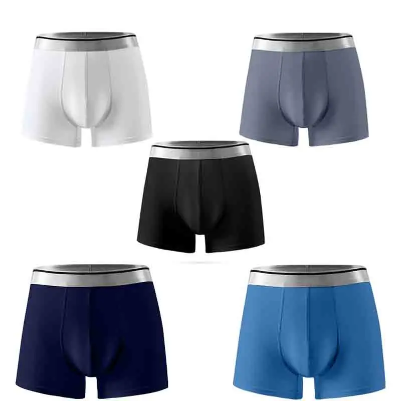 

5PC 7XL-12XL Ice Silk Large Size Men Underwear Male Bigger Cotton Boxer Shorts Antibacterial Fabric Soft Comfortable Breathable