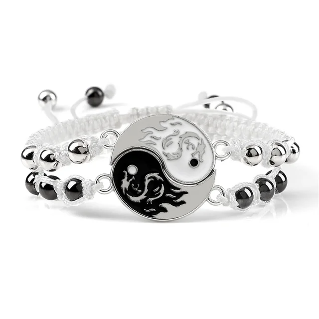 97801-031212.jpg Bracelet tressé Dragon Tai Chi Gossip pour femmes et hommes, meilleurs amis, réglable, Yin Yang, bijoux de Couple à la mode, 2 pièces/ensemble