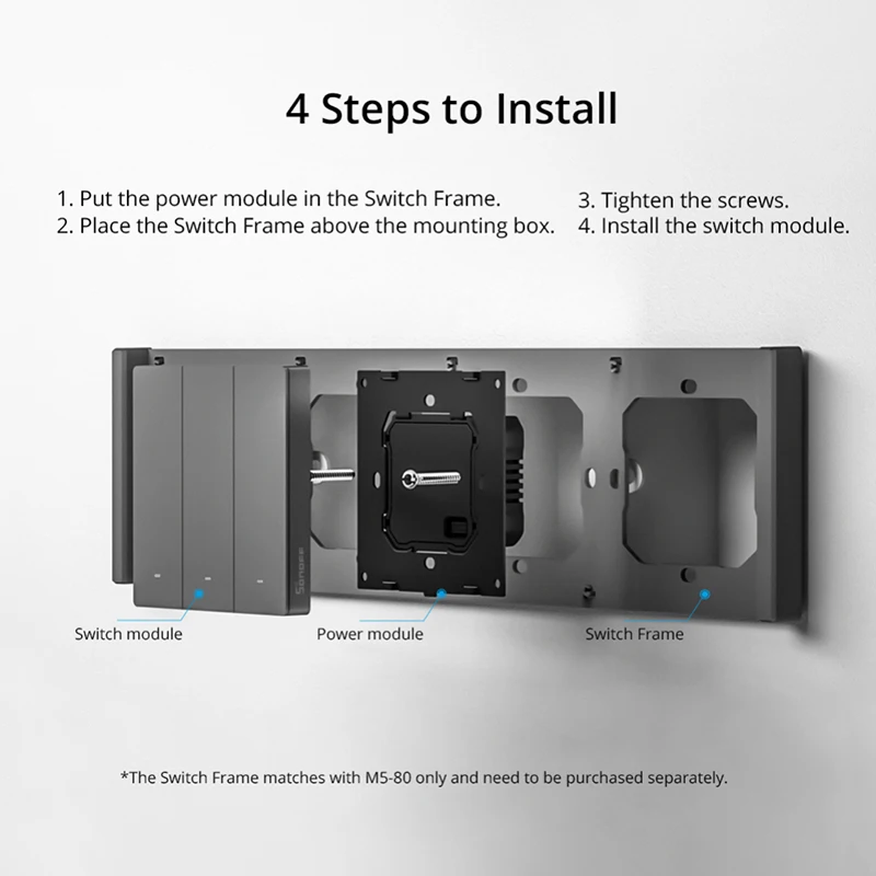 SONOFF M5 SwitchMan WiFi Smart Switch wifi smart switch 80/86/120 Type 1/2/3 Gang EU/US Wall Switch Via Ewelink Alexa Google Home Alice