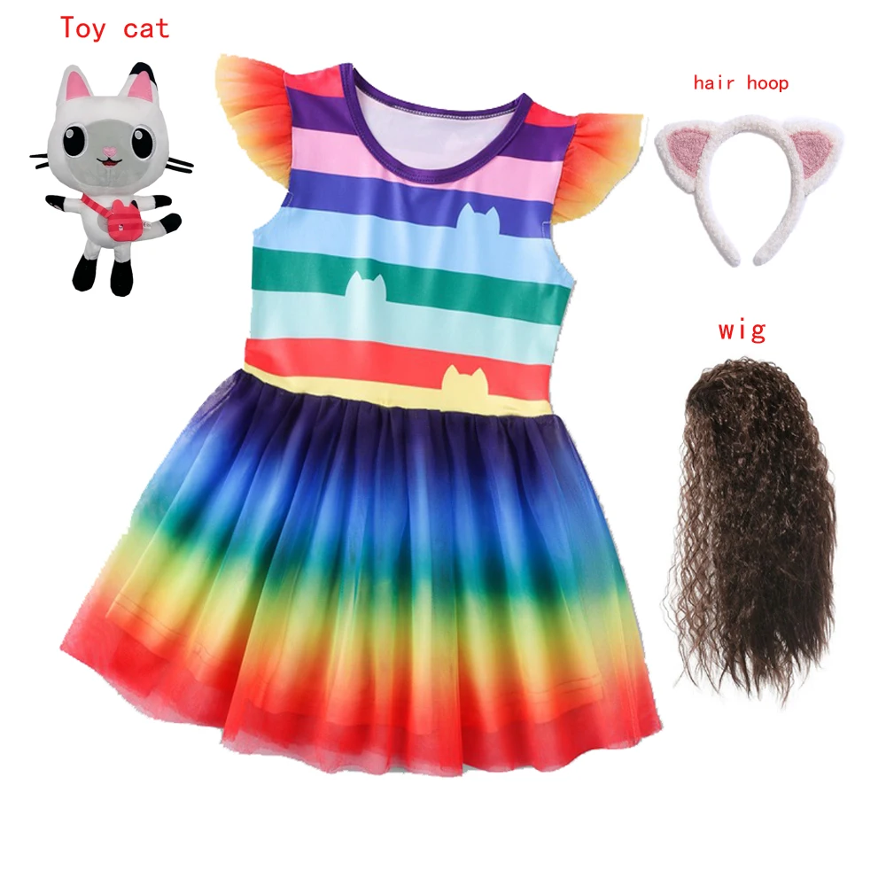 Kids Girls Dress Gabby Cats Summer Cosplay Princess Party