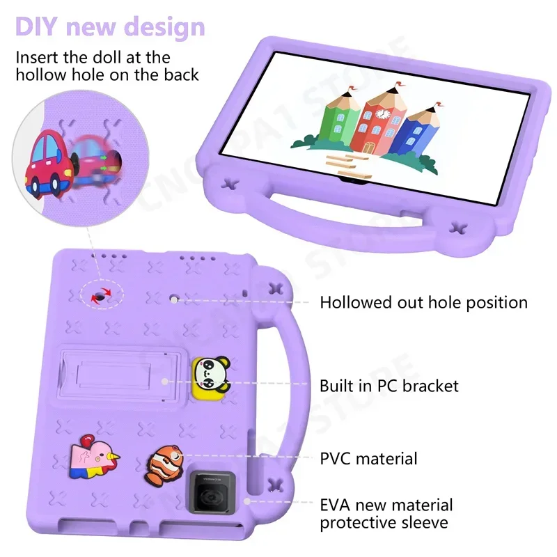 Kids Portable Tablet Shockproof Protector with Cute EVA Foam Cover, 10.36