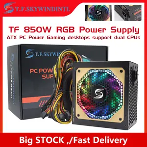 Fonte – alimentation PC RGB 700W, puissance de sortie élevée,  refroidissement silencieux, conforme à la norme ATX, fiable et Durable,  source Max 750w