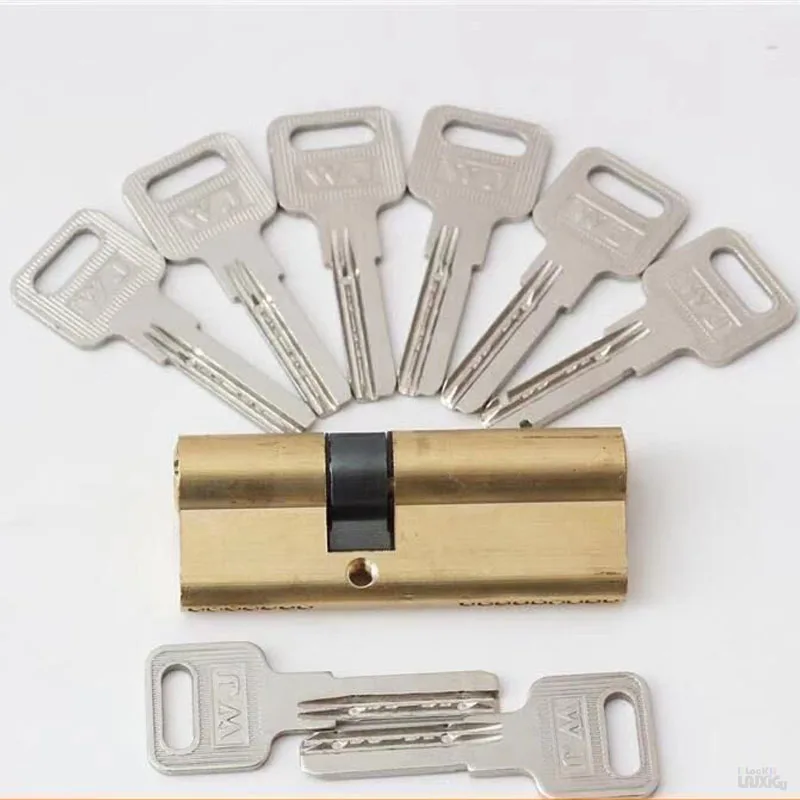 Door Cylinder Biased Lock 65 70 80 90 115mm Cylinder AB Key Anti-Theft Entrance Brass Door Lock Lengthened Core Extended Keys door lock cylinder