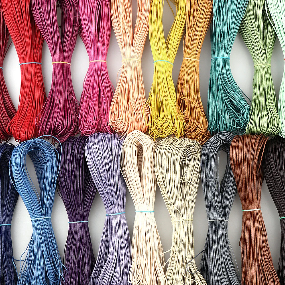 21Colors 1mm 70M Waxed Thread Polyester Cord Wax Coated Strings For Braided Bracelets DIY Leather Craft Sewing Line Wire