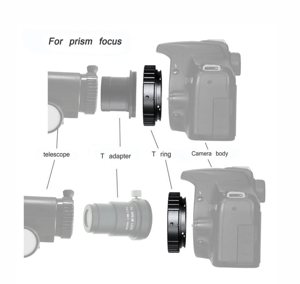 Lightdow T2-EOS T Mount Lens Ring Adapter for Canon EOS 600D