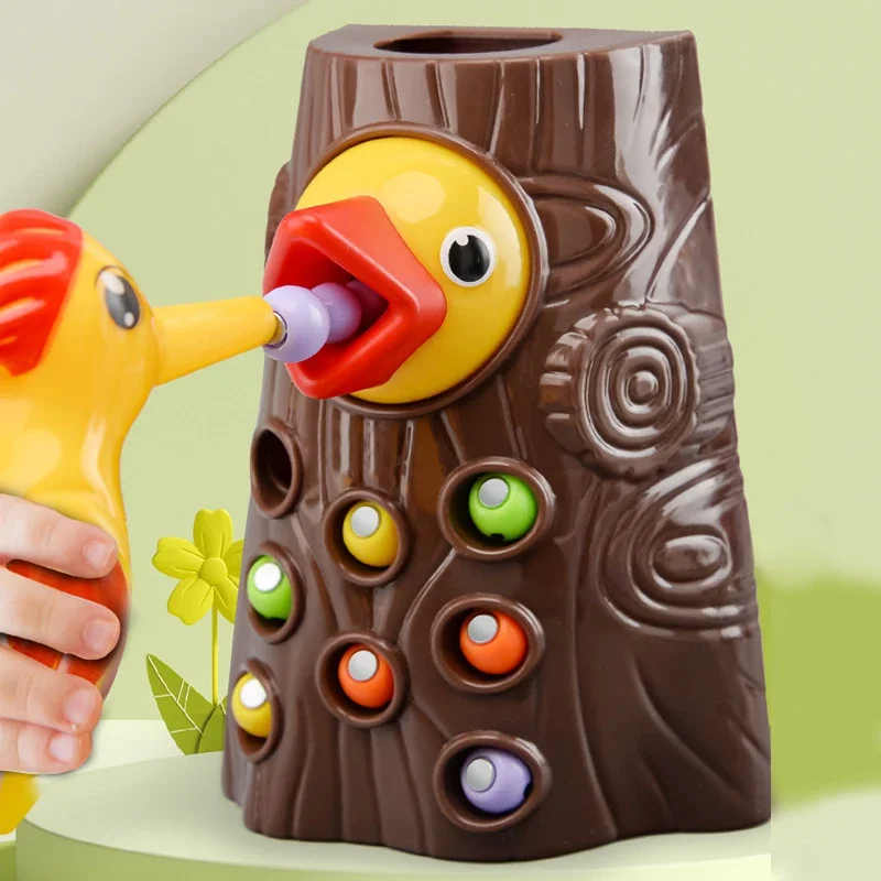 Woodpecker Magnetic Worm Catching Toy 1