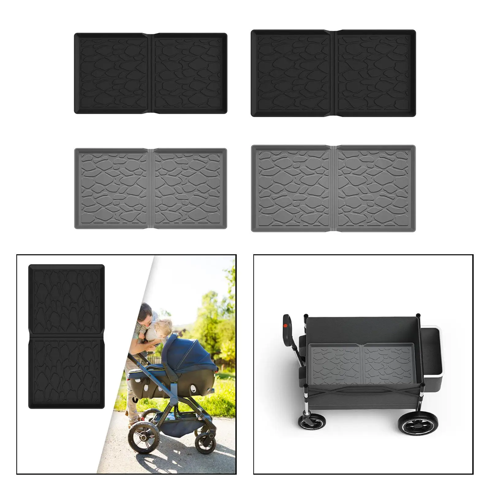 Silicone Stroller Wagon Mat for Baby Seat Cushion Easy Clean Waterproof Foldable