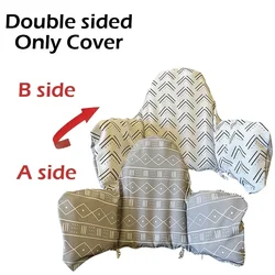 Comfortable Inflatable Baby Dining Chair Cushion - Double-Sided Printed Seat Cover and Back Support (Only Geometric Cover)