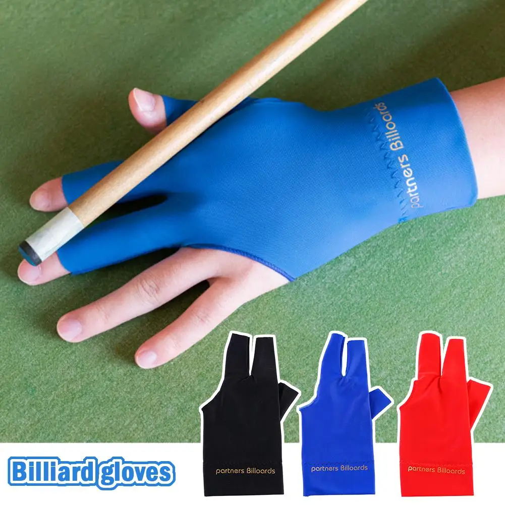 Billiard Gloves 1pc Spandex Snooker Billiard Cue Glove Pool Left Hand Open Accessory Three Finger U8D8
