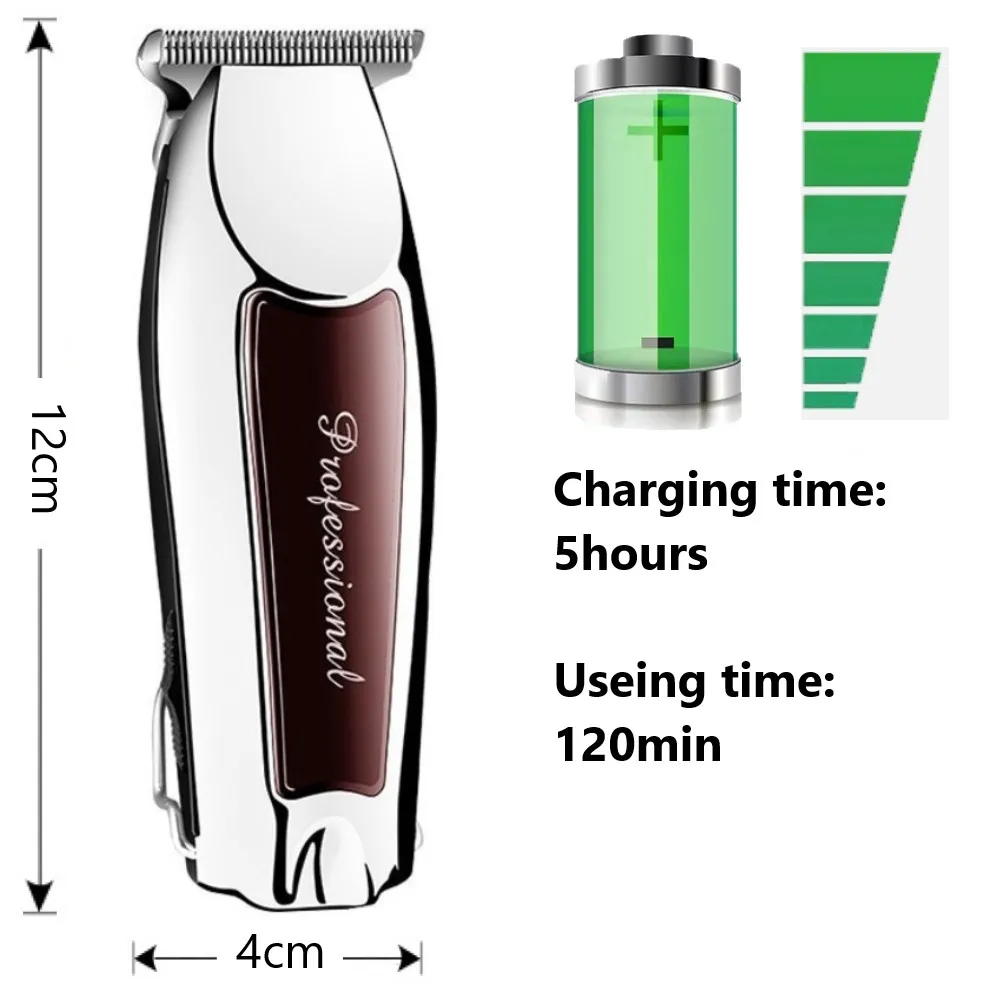 Hair Trimmer Rechargeable Cordless for Men Grooming Professional Electric Hair Clipper Beard Cutting