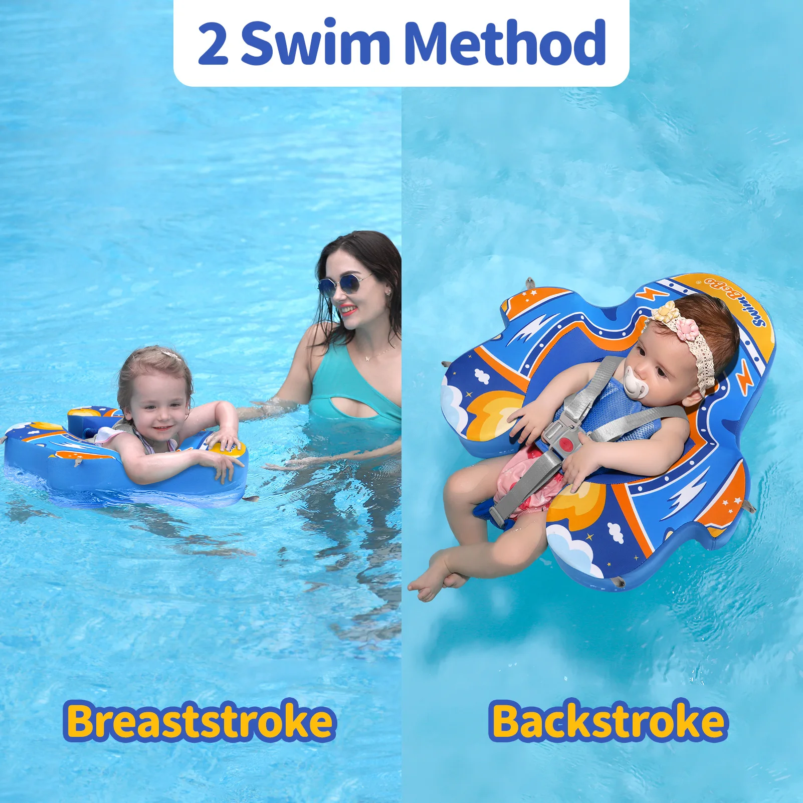 Swimbobo New Style Non-inflatable Baby Swimming Seat Float Children Swim Ring Pool Safe Pvc Kids Non Inflatable Seat Floating 3