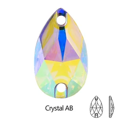 Vibrant Teardrop Resin Rhinestones - 17x28mm 30pcs (Crystal AB)