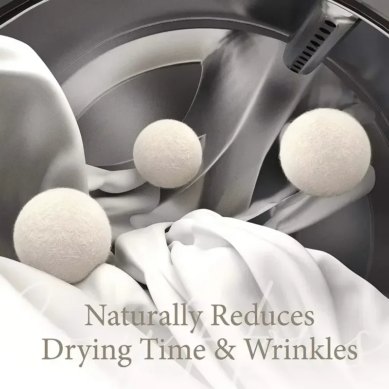 wool dryer balls handmade reusable natural fabric softener reduce wrinkles decrease drying time