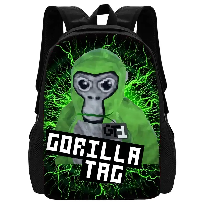 Cartoon Novelty Cool Gorilla Children's Backpack with Lunch and Pencil Bags - Perfect Gift for Kids