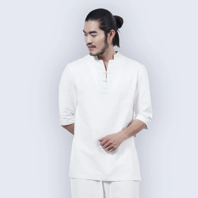 

2 Piece Linen Martial Arts Yoga Tai Chi Suit Men Chinese Traditional Clothes Sweatshirt+pant Casual Outfit Meditation Kungfu Set