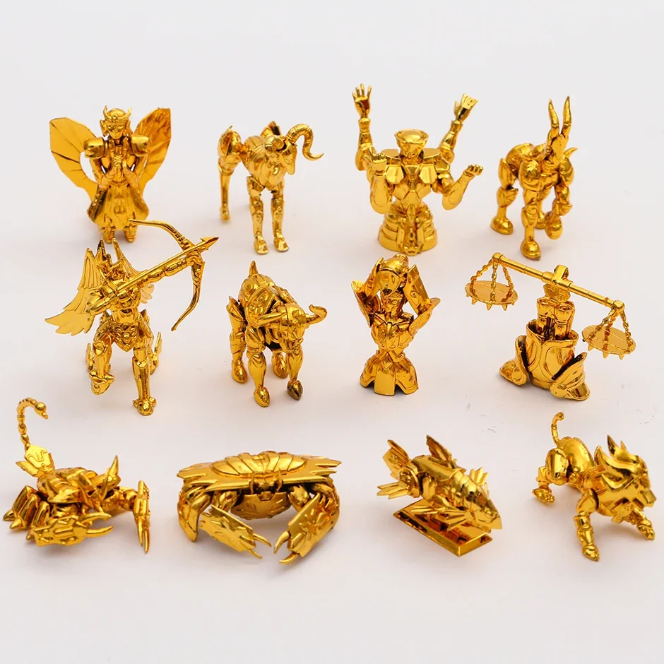 

Saint Seiya The Gold Zodiac Aries Taurus Libra Scorpio Sagittarius Mini PVC Figures Collectible Model Toys 12pcs/set