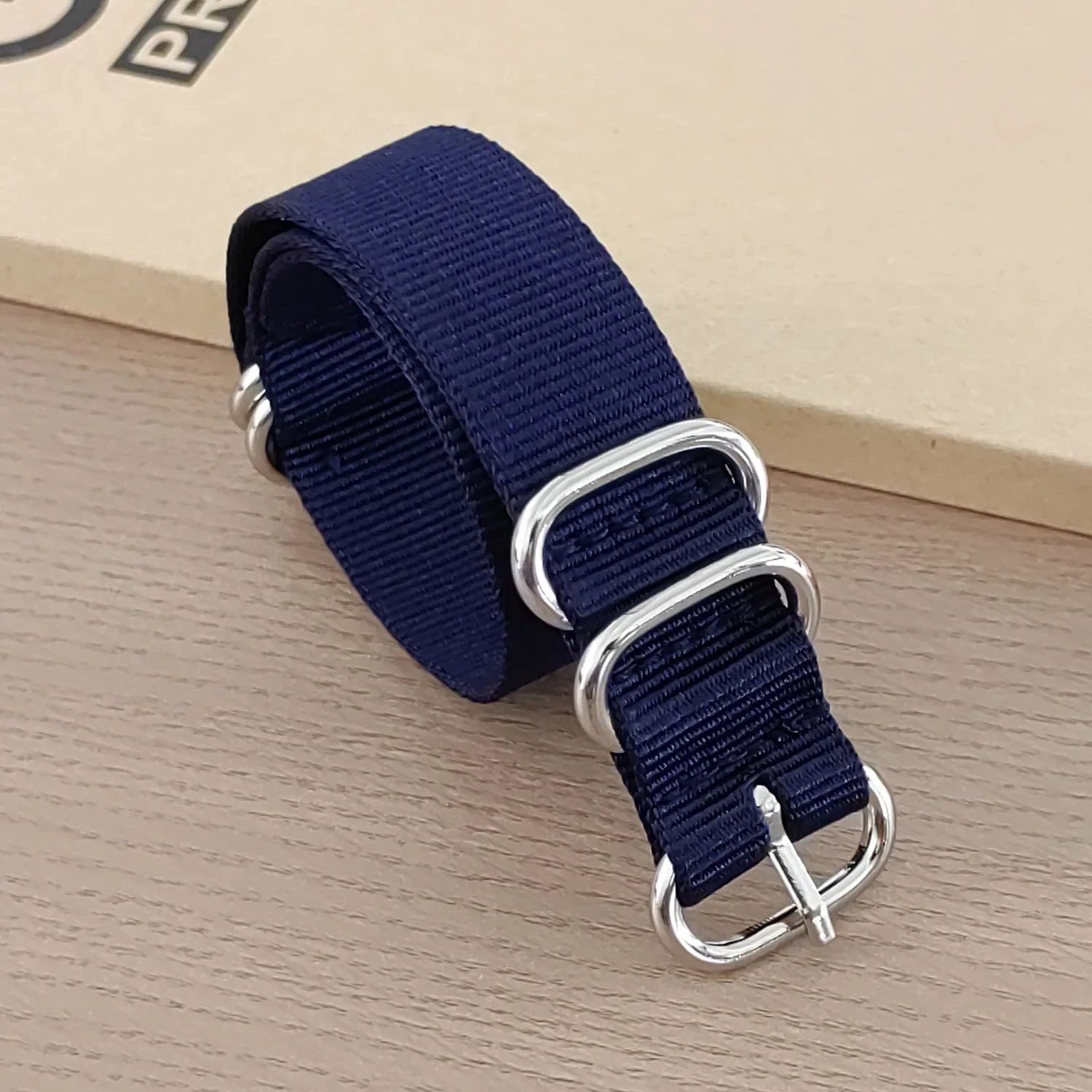 Military-Style Nylon Watch Strap with Stainless Steel Buckle