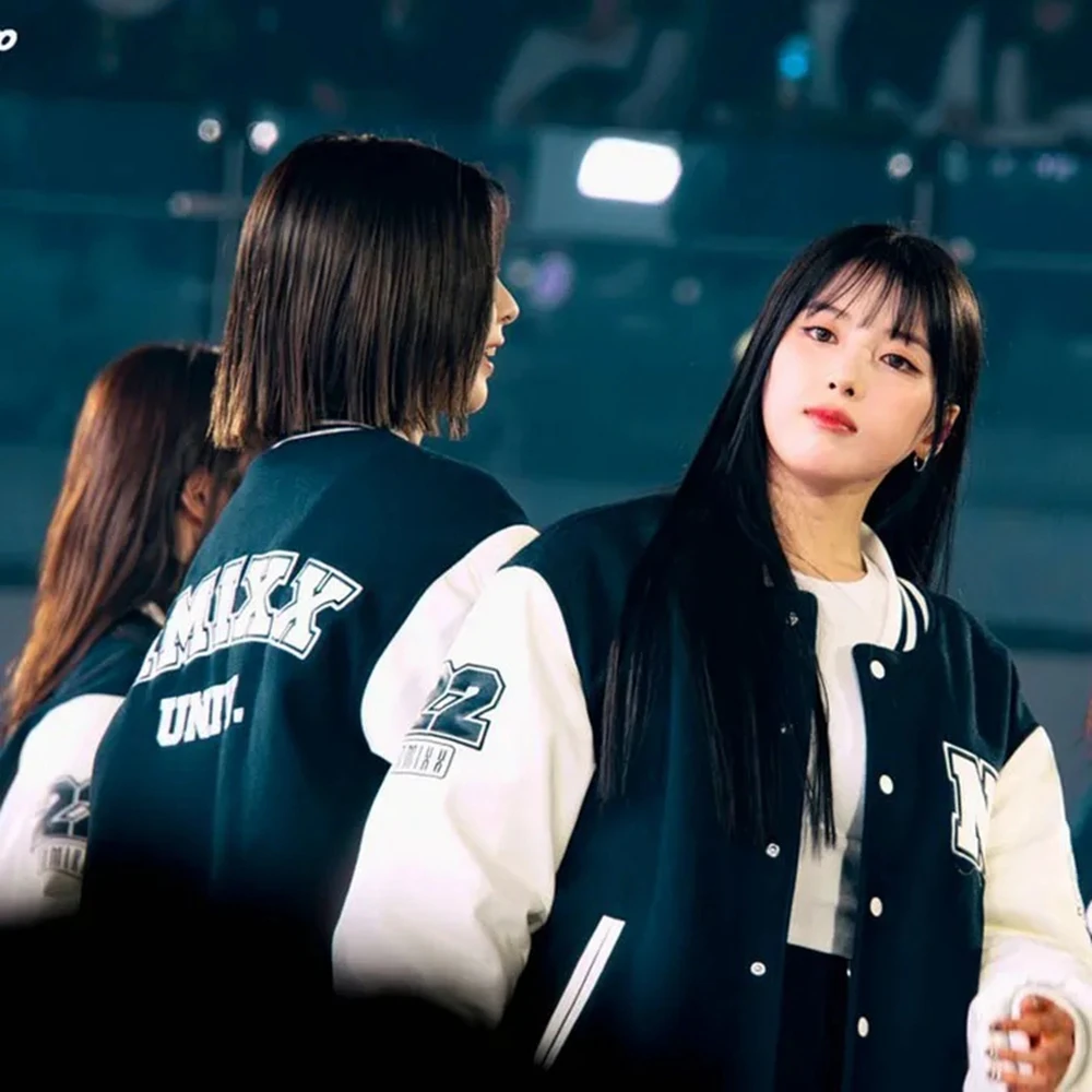 アイドル NMIXX VARSITY JACKET - MIXX UNIVERSITY KPOP Style NMIXX Varsity Jacket MIXX University Merch Women