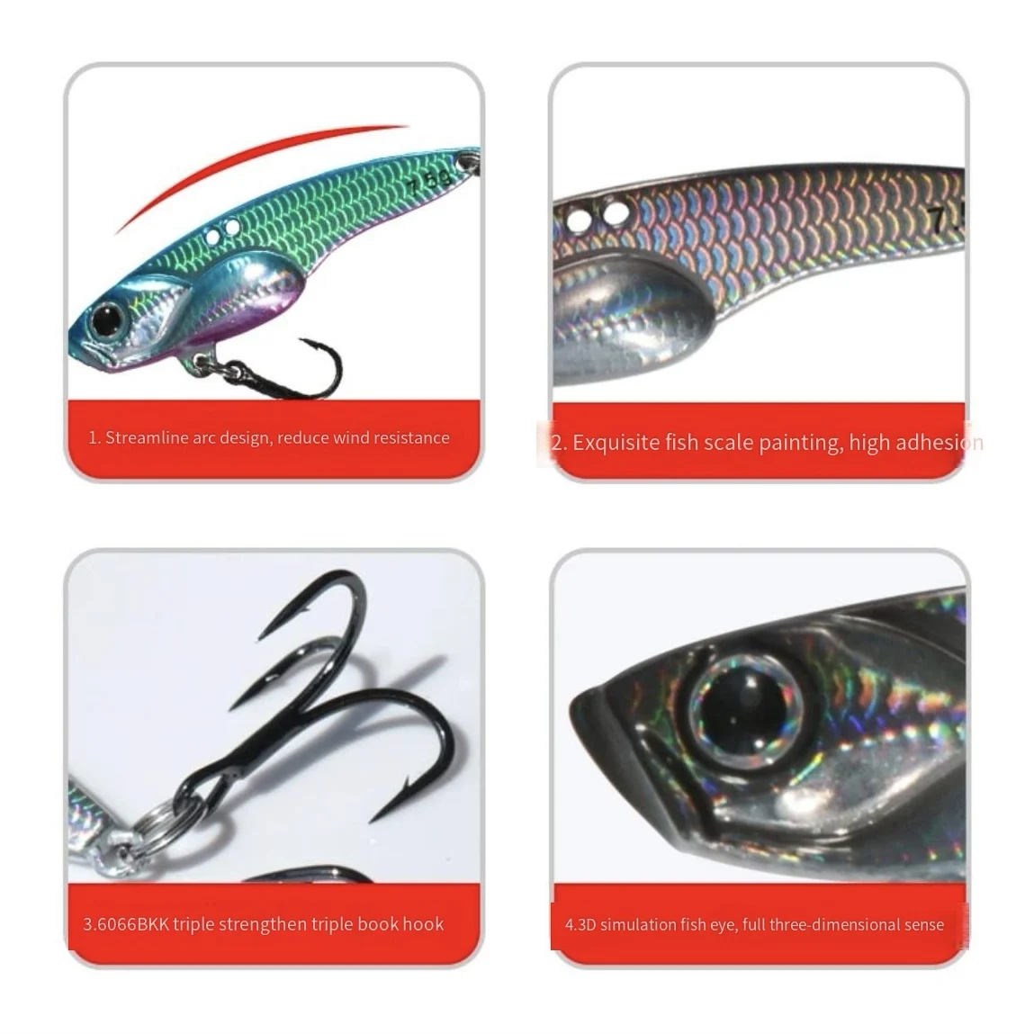 VIB Fishing Lure 7.5/10/14g Blade Metal Sinking Spinner Crankbait Vibration  Bait Swimbait Pesca for Bass Pike Perch Tackle