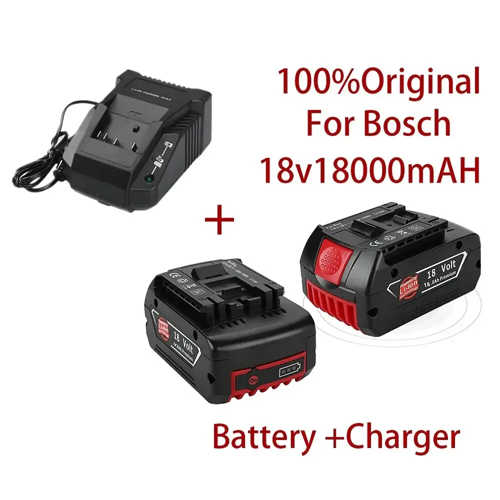 

100% Original 18V18000mAh Rechargeable For Bosch 18V18.0Ah Battery Backup Portable Replacement BAT609 Indicator Light+3A Charger