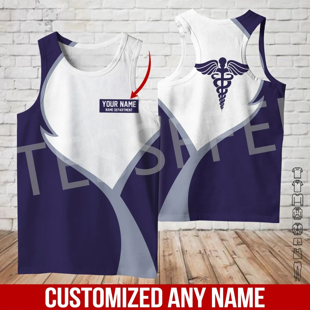 

Streetwear EMS EMT Nurse Paramedic Medical Tattoo Custom Name 3DPrint Summer Casual Harajuku Unisex Sleeveless TankTop Vest X4