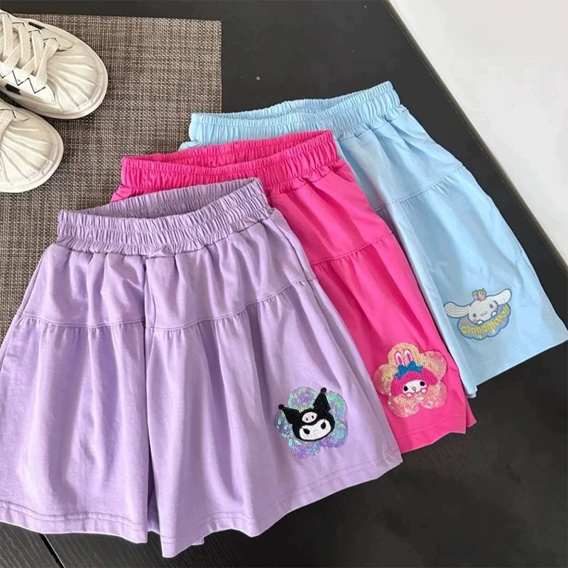 

Sanrio Cinnamoroll Kuromi Anime Kawaii Baby Shorts Pants Cute My Melody Summer Breathable Sweatpants Clothing Toys for Kids