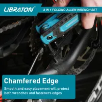 LIBRATON 8 in 1 Folding Allen Wrench Set Metric Allen Key Set Tool Or Folding Tamper Proof Torx Key Set Portable Star Wrench Kit 6