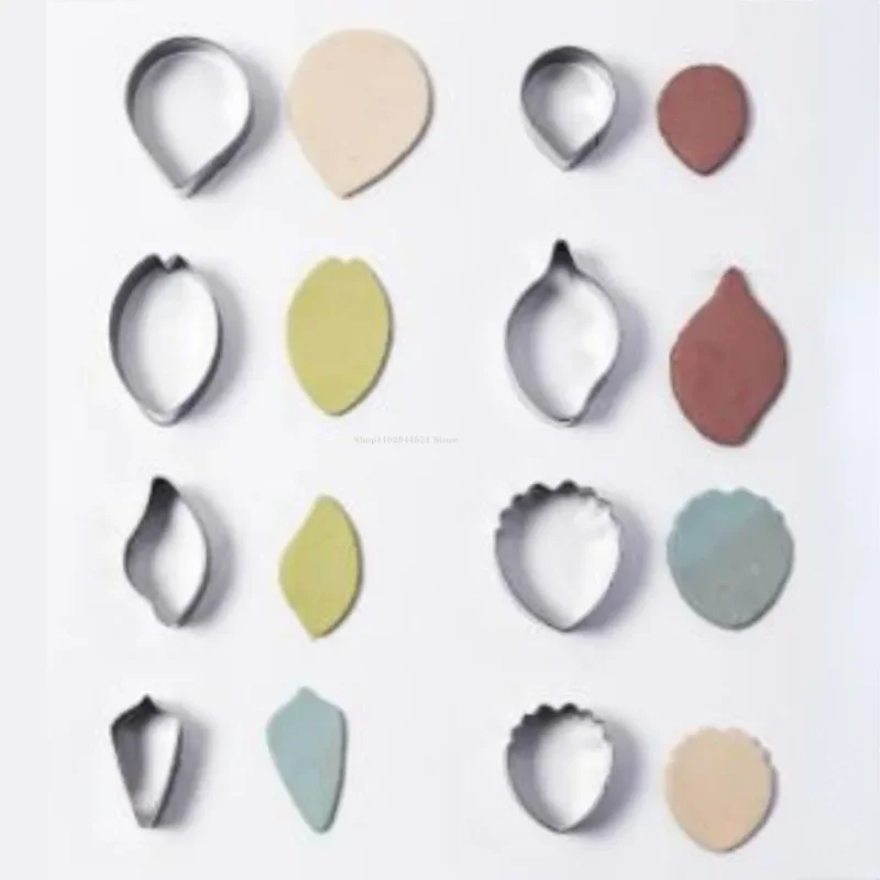 Stainless Steel Petal Mold Set Polymer Clay Cutter Cutting Mold Pottery Tool DIY Manual Model Clay Rose Flower Modeling Tool polymer clay cutter pottery clay tools