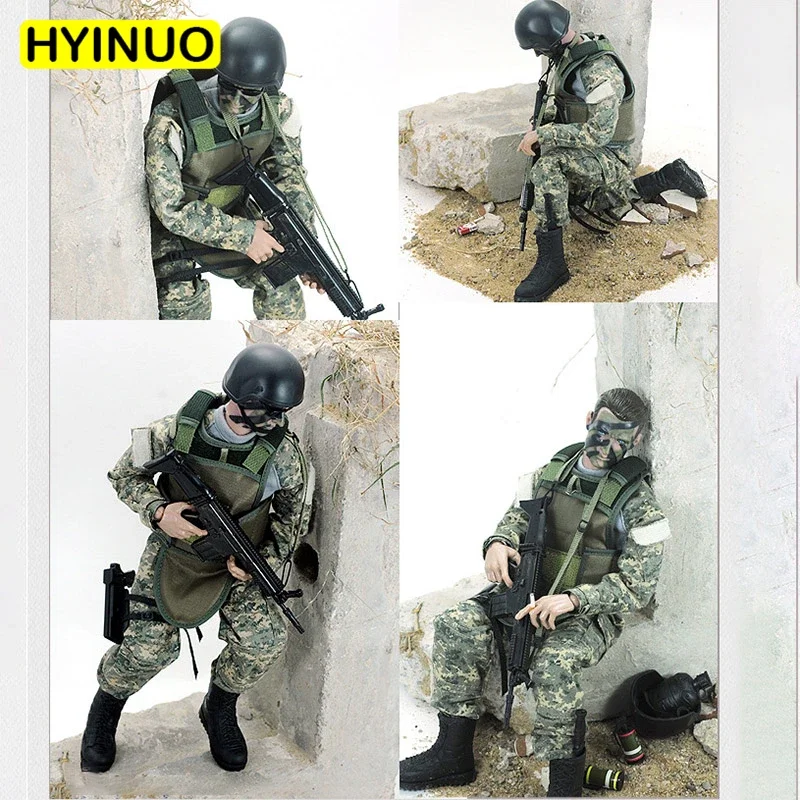 

6 Models 1/6 Scale Plastic Camouflage Special forces Toy Gun Military Model Action FigureSet Model 12'Full Set Action Figure Toy