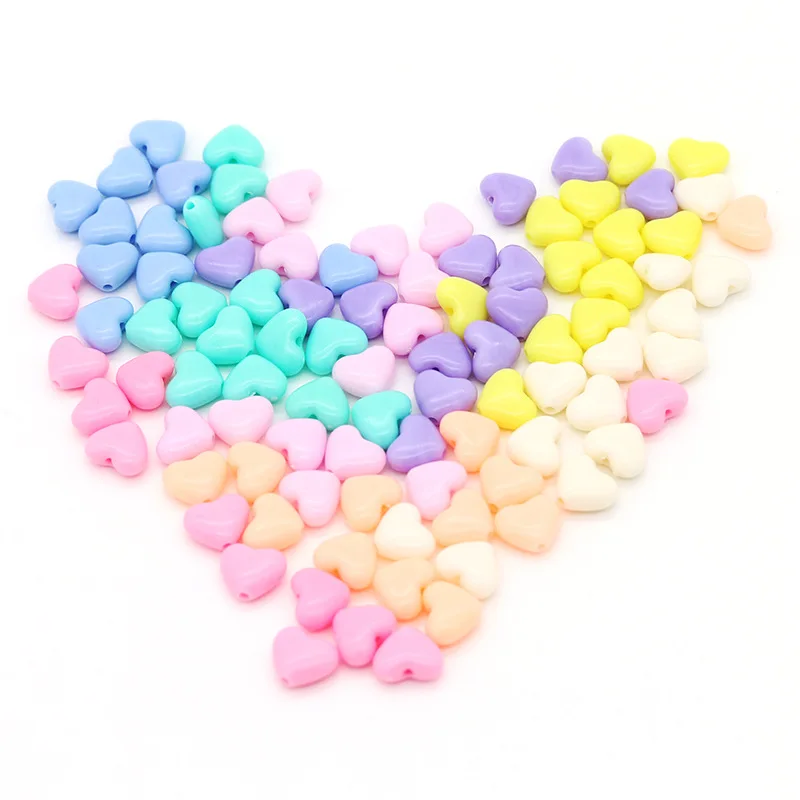 10 шт силиконовые бусины в форме сердца и звезды 50 шт./упаковка, акриловые бусины-разделители в форме сердца