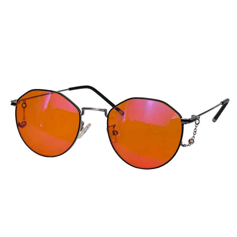 Orangefarbene Linse, Computer-Gaming, Nachtblaulicht-Filterbrille, Damen, verbessert Schlaflosigkeit, besserer Schlaf, Brille, Metallrahmen, klein – Detail 22