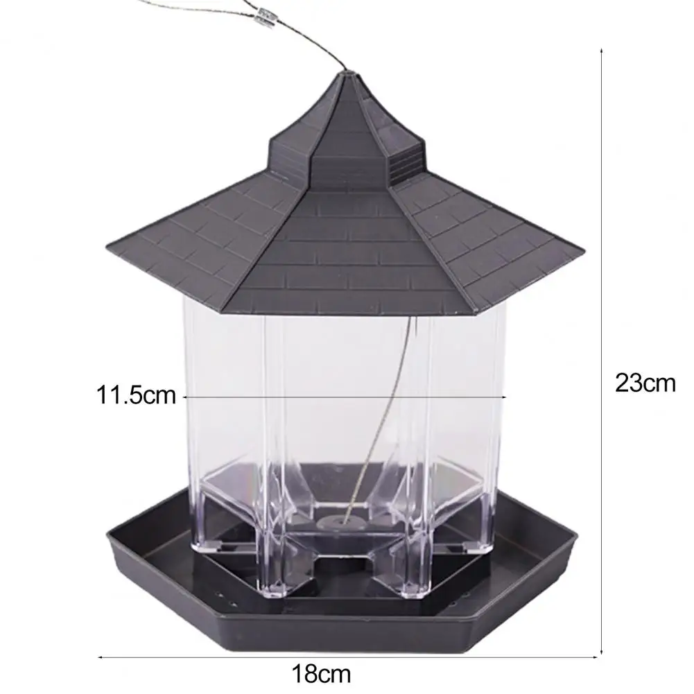 Waterproof Garden Gazebo Hanging Wild Bird Feeder Outdoor Container With Hang Rope Pet Birds Feeding House Type Bird Feeder