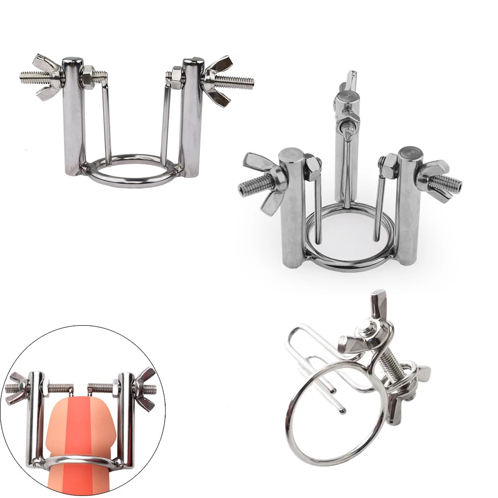 Male Urethral Dilators Horse Eye Urethra Expander with Elastic Clamp Stainless Steel Urethral Locking Ring Glans Rod Penis Plug urethral dilator silicone urethral dilator