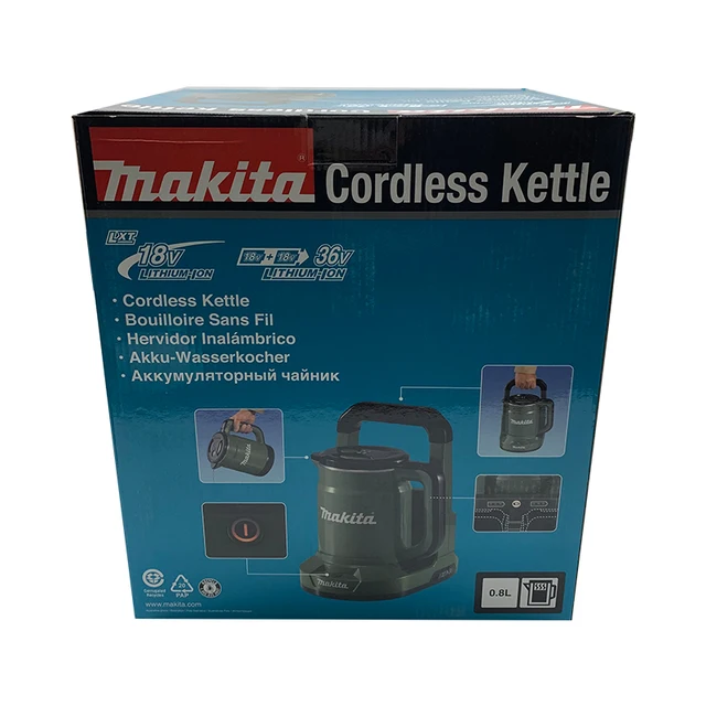 Makita KT360DZW Rechargeable Kettle 0.8 L 36V(18V×2) White Tool Only