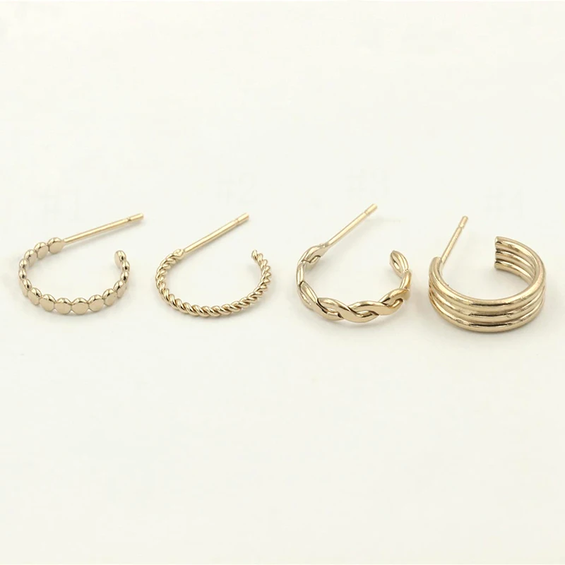 14k Gold gefüllte C-förmige Ohrringe Minimal Style Ohrstecker Gold gefüllte Ohrstecker Brincos Pendientes Ohrringe Boho Ohrring – Detail 25