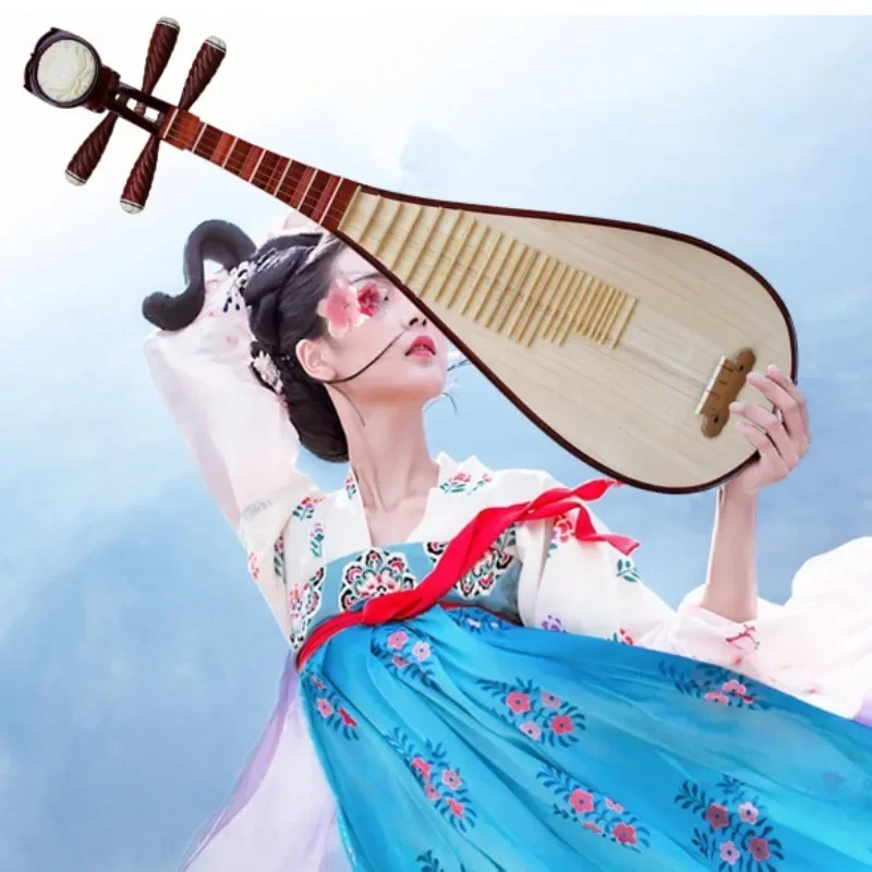 Redwood Pipa Beginners Practice Professional Relax and Soothe The Body Lute Traditional Chinese Musical String Instrument