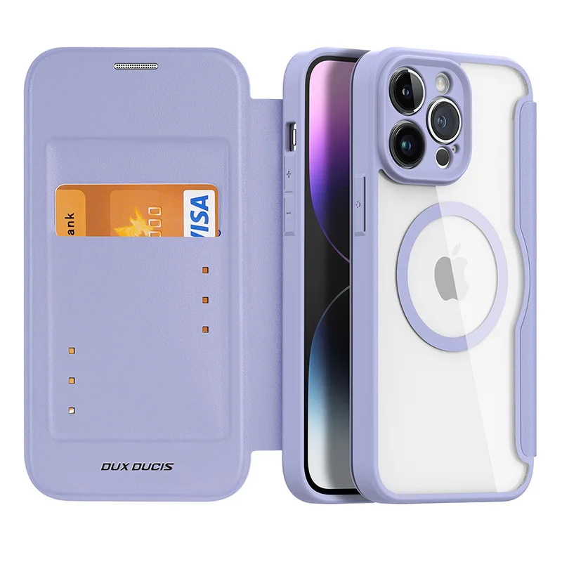 Dux Ducis Pu Leather Phone Cases Card Coque Thin Flip Cover Wallet Phone Case For Apple Iphone 16 15 14 Pro Max Plus
