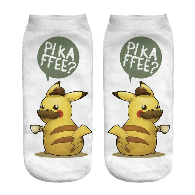 Pokemon cartoon printed women's socks anime figure cute Pikachu Squirtle Bulbasaur socks kids socks girls direct sales 16