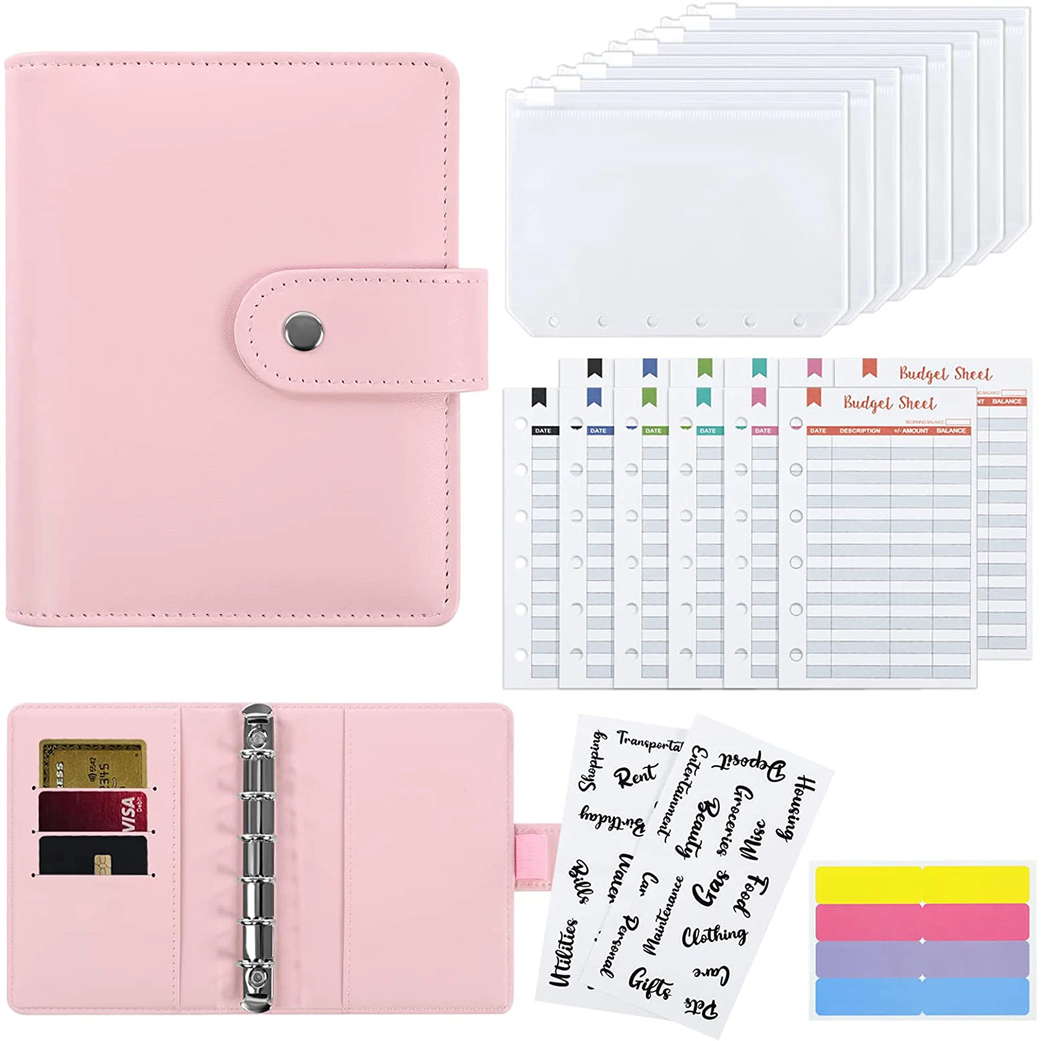 2023 A7 PU Leather Budget Binder Notebook Cash Envelopes System Set with  Binder Pockets for Money Budget Saving Bill Organizer - AliExpress