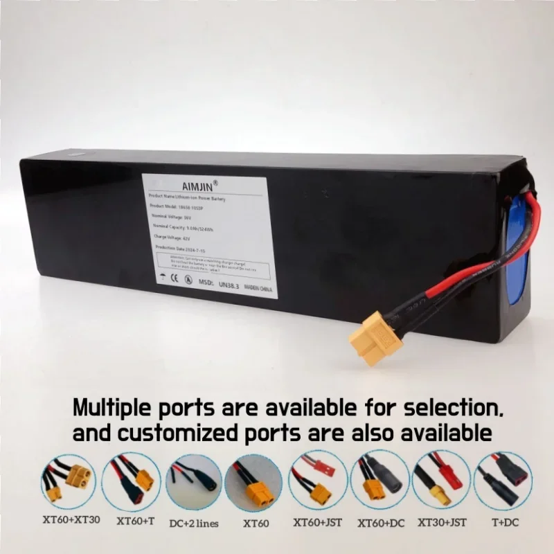36V 10S3P 9000MAH 18650 Lithium Battery 250W-500W 42V 9.0ah KUGOO S1, S2, S3 Electric Scooters Customizable Plug