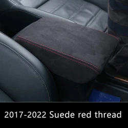 Premium Leather Center Console Armrest Box Cover Trim - 2023 - 2024 CRV (Suede red line)