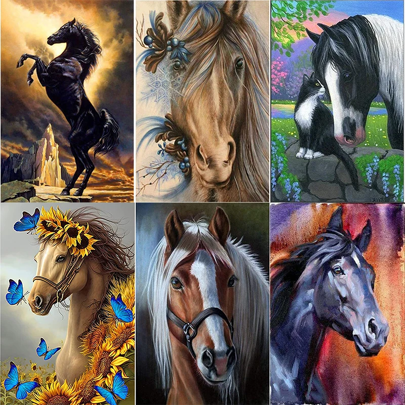 5d Full Diamond Painting Kits Horse Diamond Embroidery Animal Cross Stitch  Mosaic Picture For Wall Art Home Decoration Room Gift - AliExpress