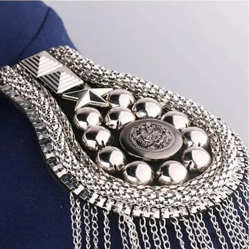 Performance Tassel Shoulder Badge Suit Dress Flower Decoration Costume Accessories Pads for Clothing