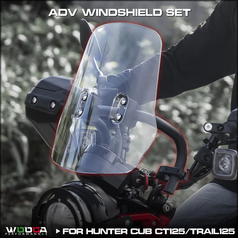 Комплект ветрового стекла ADV для Honda Hunter Cub CT125 JA55 JA65 Trail125 2020-2023 ветровое стекло туристический ветровой отражатель с крепежной платой