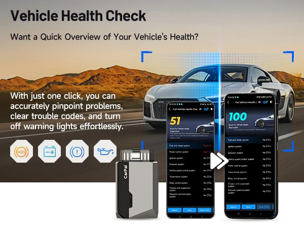 OBD2 Scanner System Diagnostic Tool TOPDON Carpal OBD2 Scanner Car All System Diagnostic Vehicle Health Check