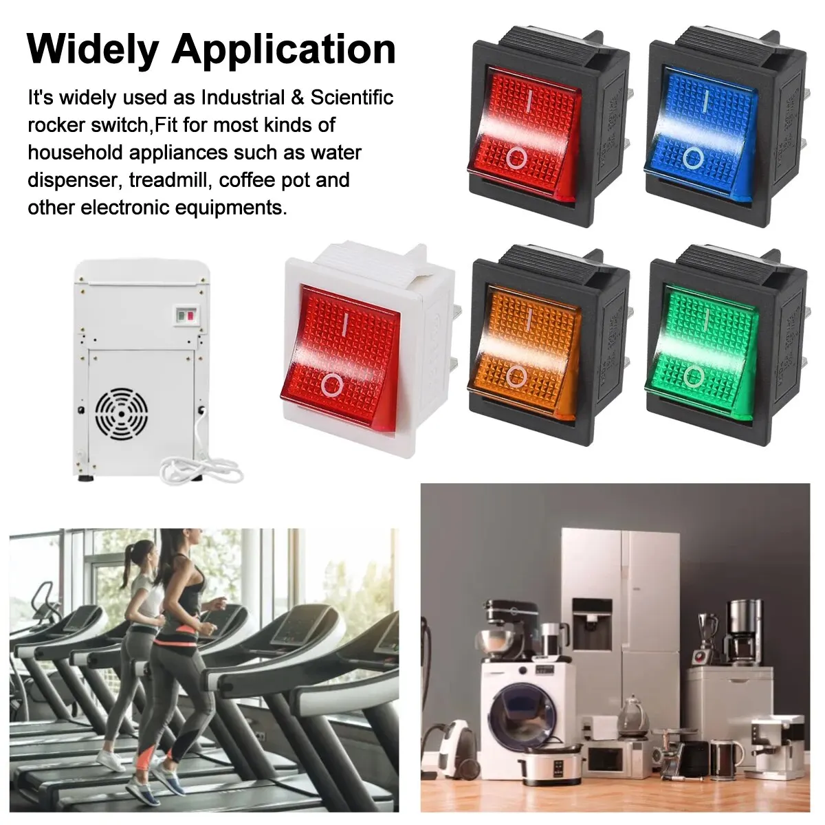 10 個 AC 20A/125V 15A/250V DPST 4 ピン 2 ポジション オン/オフ