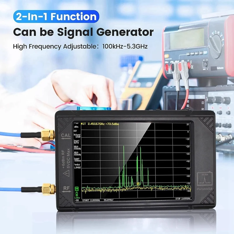 4인치 휴대용 스펙트럼 분석기 32GB 카드-A86Z가 포함된 ULTRA Protable SA용 100k-5.3GHz 신호 발생기