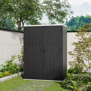Abri de stockage horizontal d'outil d'atelier de jardinage extérieur en plastique préfabriqué 1