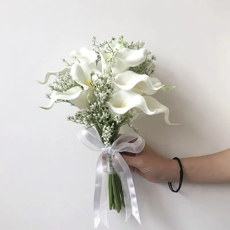 Wedding bouquets wedding flower decoration holding calla lily flowers small fresh bride photo props