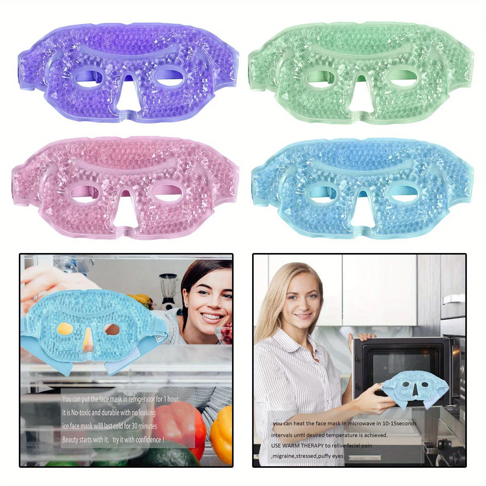 Visible Reusable Cooling Eye Mask with Gel Beads Cold Eye Compress for Puffy Eyes Stress Relief Dry Eyes SPA Skin Care Tools
